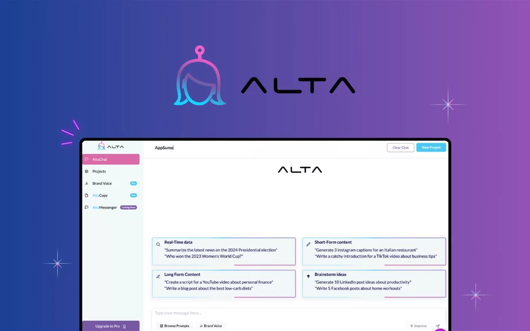 Alta – 使用 AI 生成内容 – 独家终身优惠