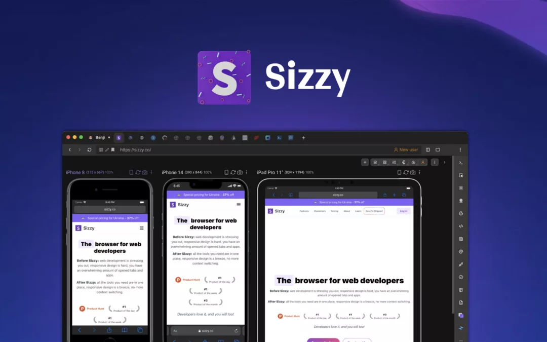 Sizzy – Plus 独家 – 专为 Web 开发人员构建的 Web 浏览 – 独家终身优惠